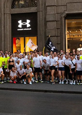 Group photo after a run club session in Milan