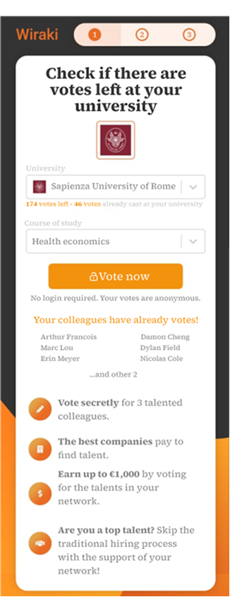 Scrollable content of the select screen